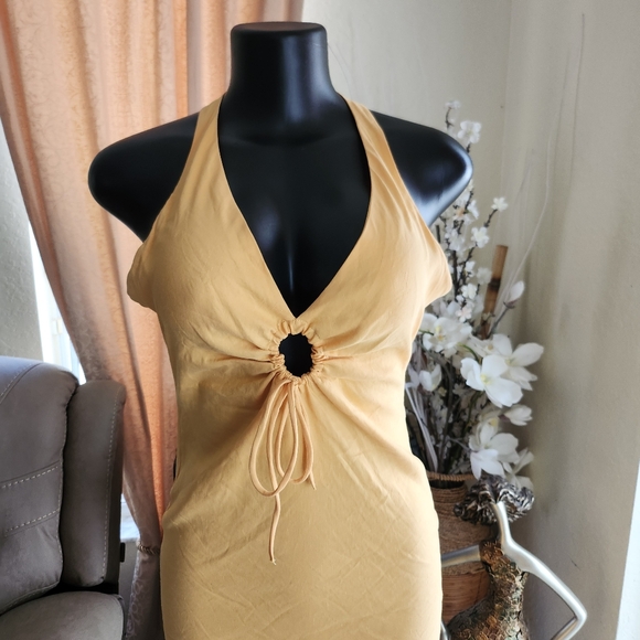 Zara CUT OUT LINEN DRESS size M - Picture 5 of 9